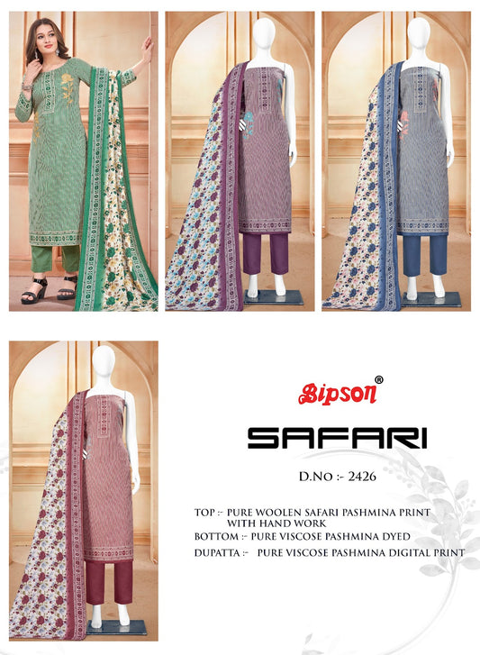 Safari-2426 Bipson Prints Wool Pashmina Suits
