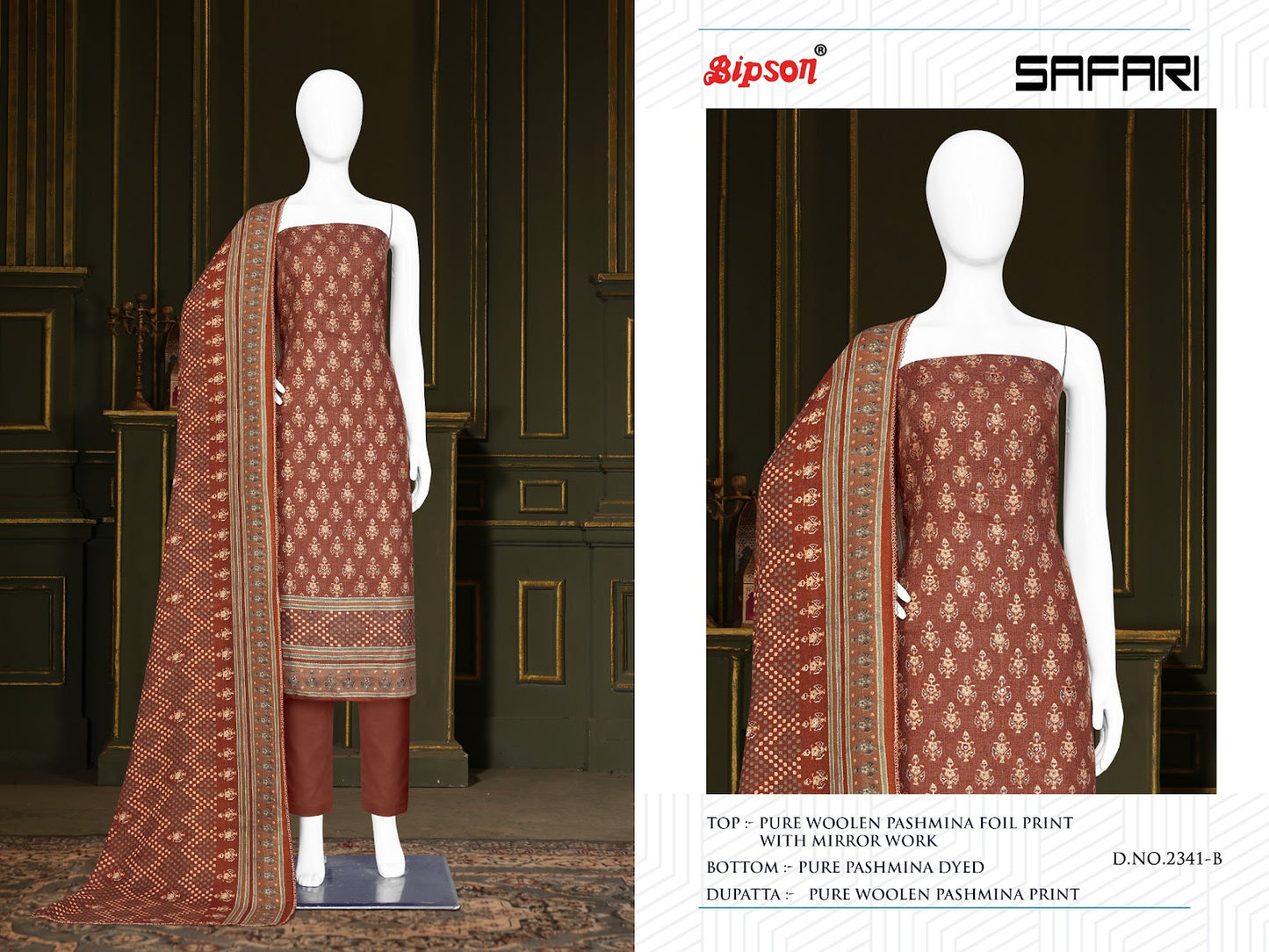 Safari 2342 Bipson Prints Woollen Pashmina Suits