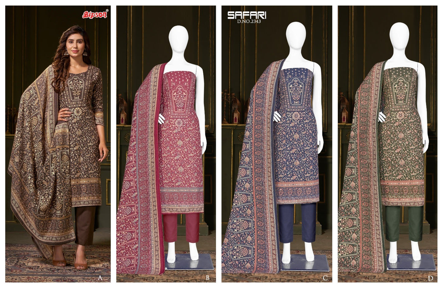 Safari 2343 Bipson Prints Pashmina Suits
