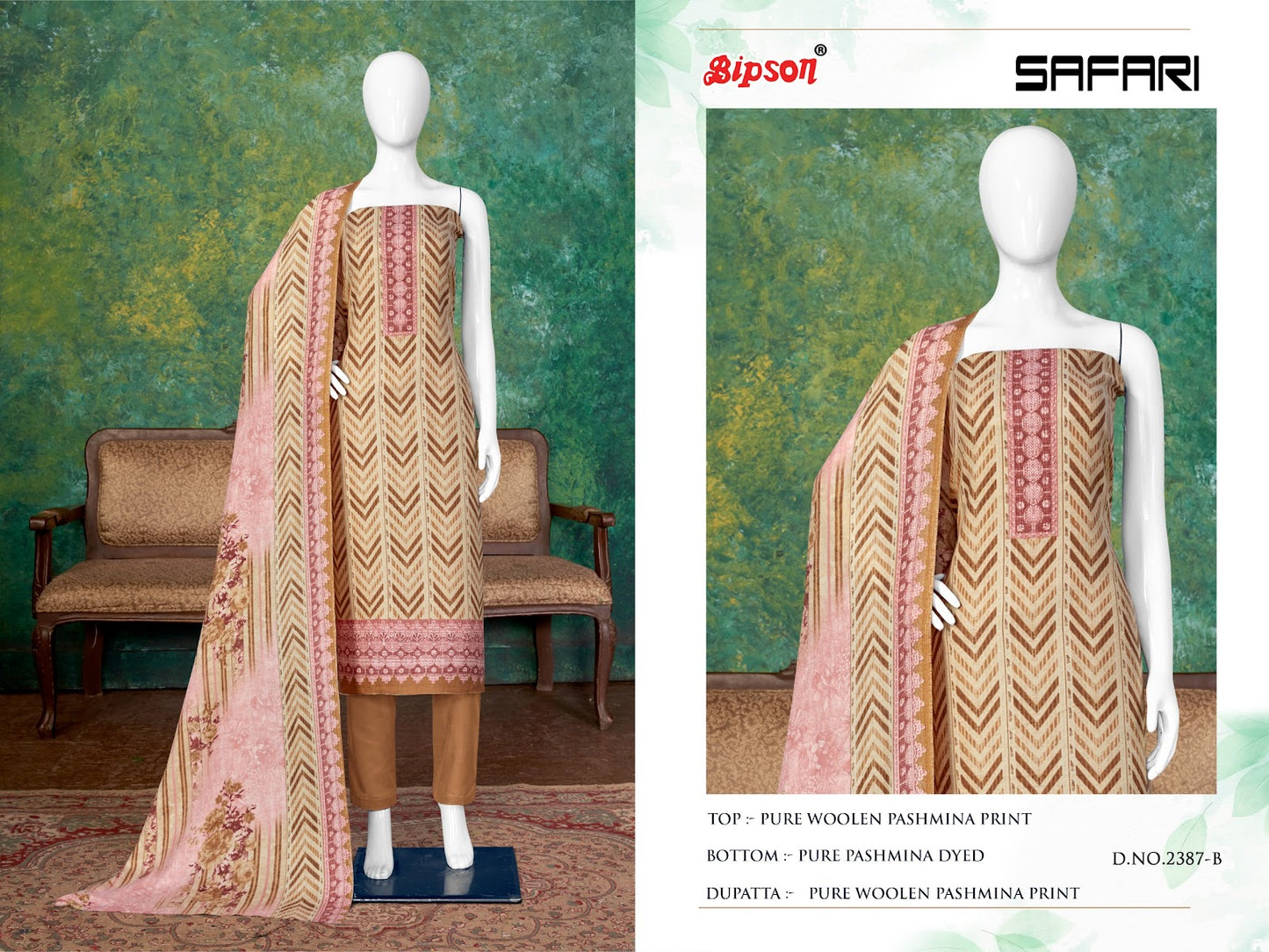 Safari 2387 Bipson Prints Woollen Pashmina Suits