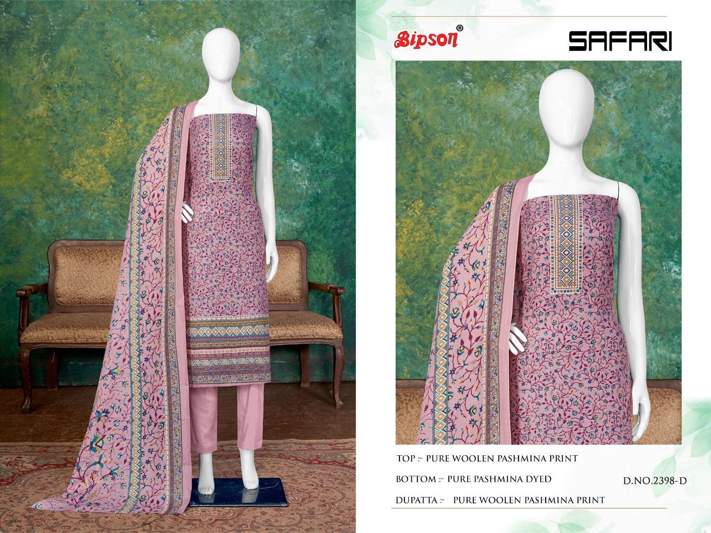 Safari 2398 Bipson Prints Woollen Pashmina Suits