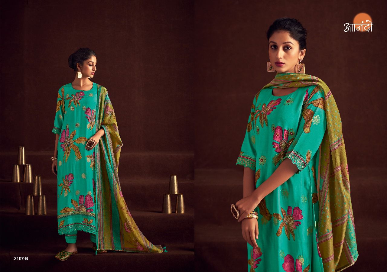 Safiya Anando Muslin Jacquard Pant Style Suits