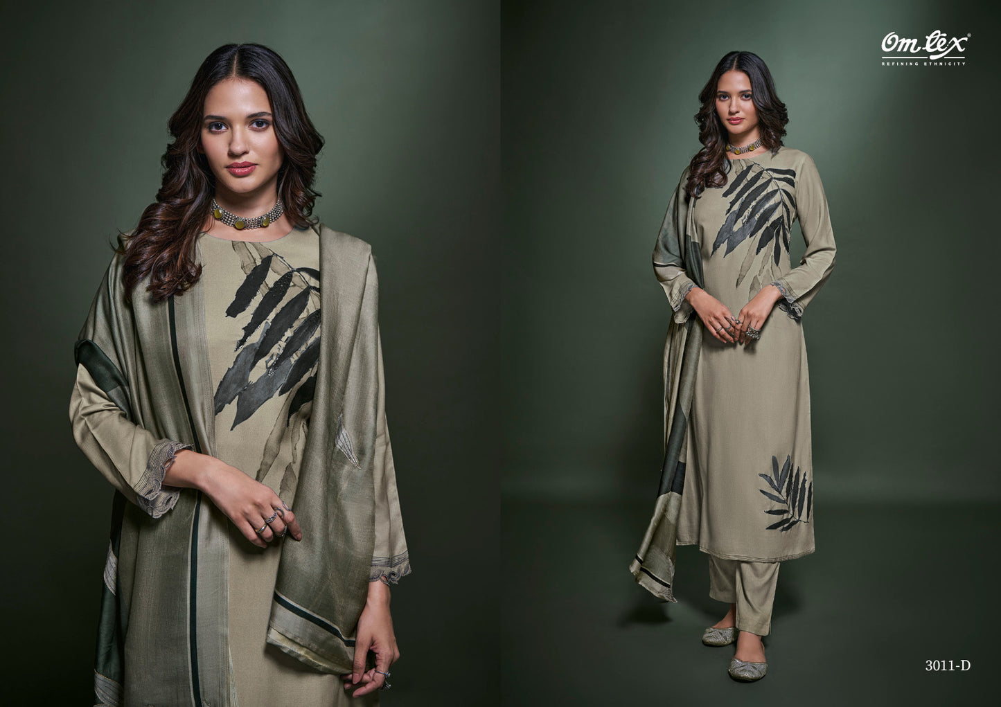 Sage Omtex Pashmina Suits