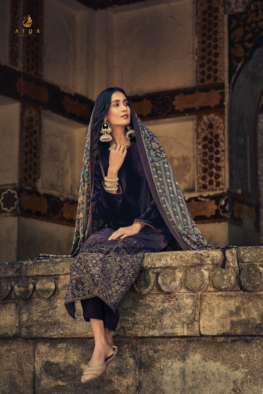 Sajda Aiqa Velvet Suits