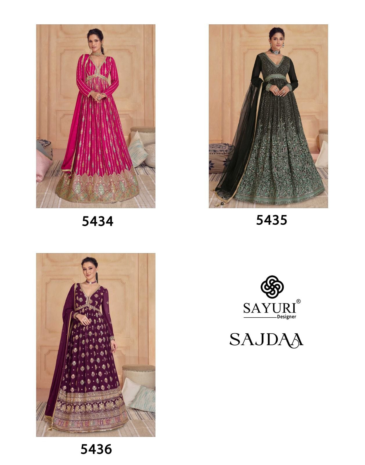 Sajdaa Sayuri Georgette Gown Dupatta Set