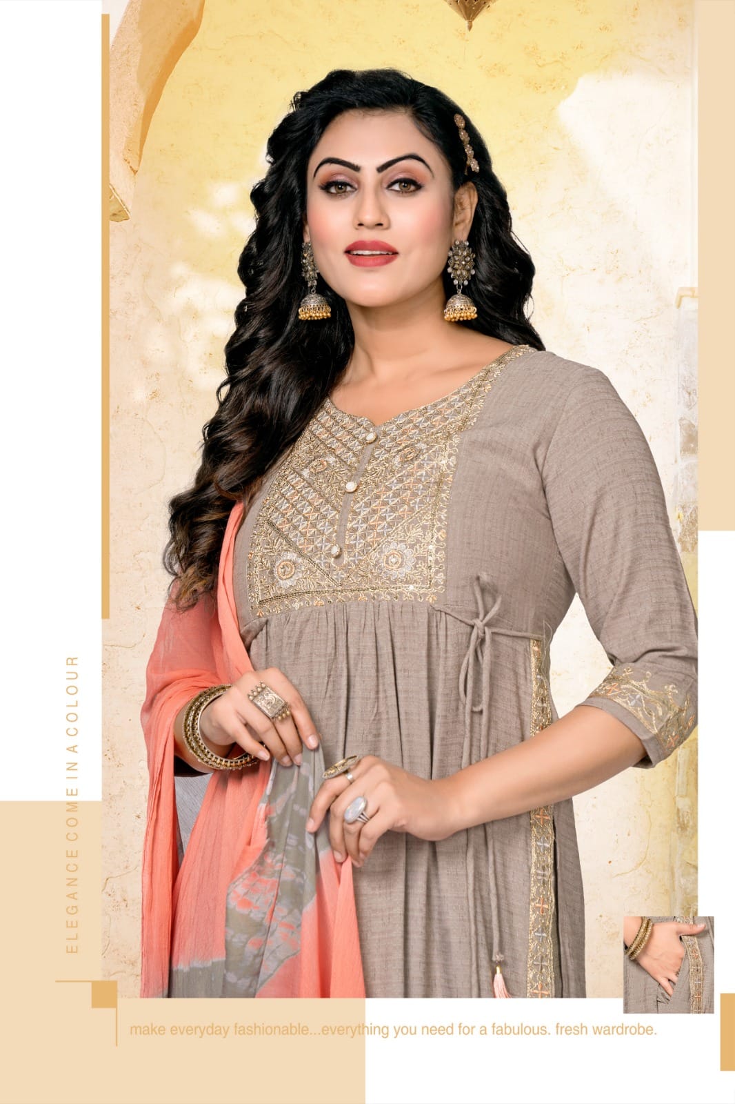 Sakhi H Dot Rayon Readymade Pant Style Suits