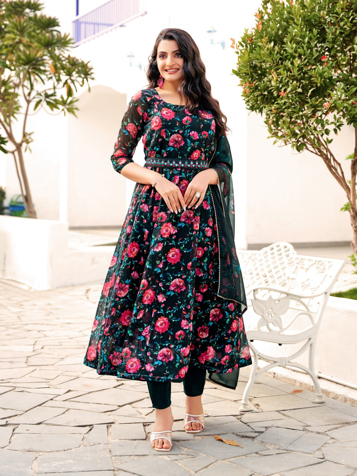 Sangam Parra Studio Organza Readymade Pant Style Suits