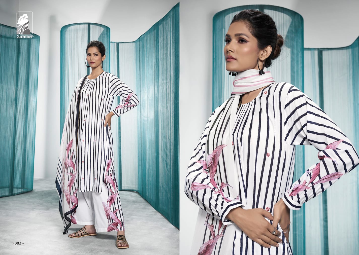 Sangam Sahiba Cotton Lawn Pant Style Suits