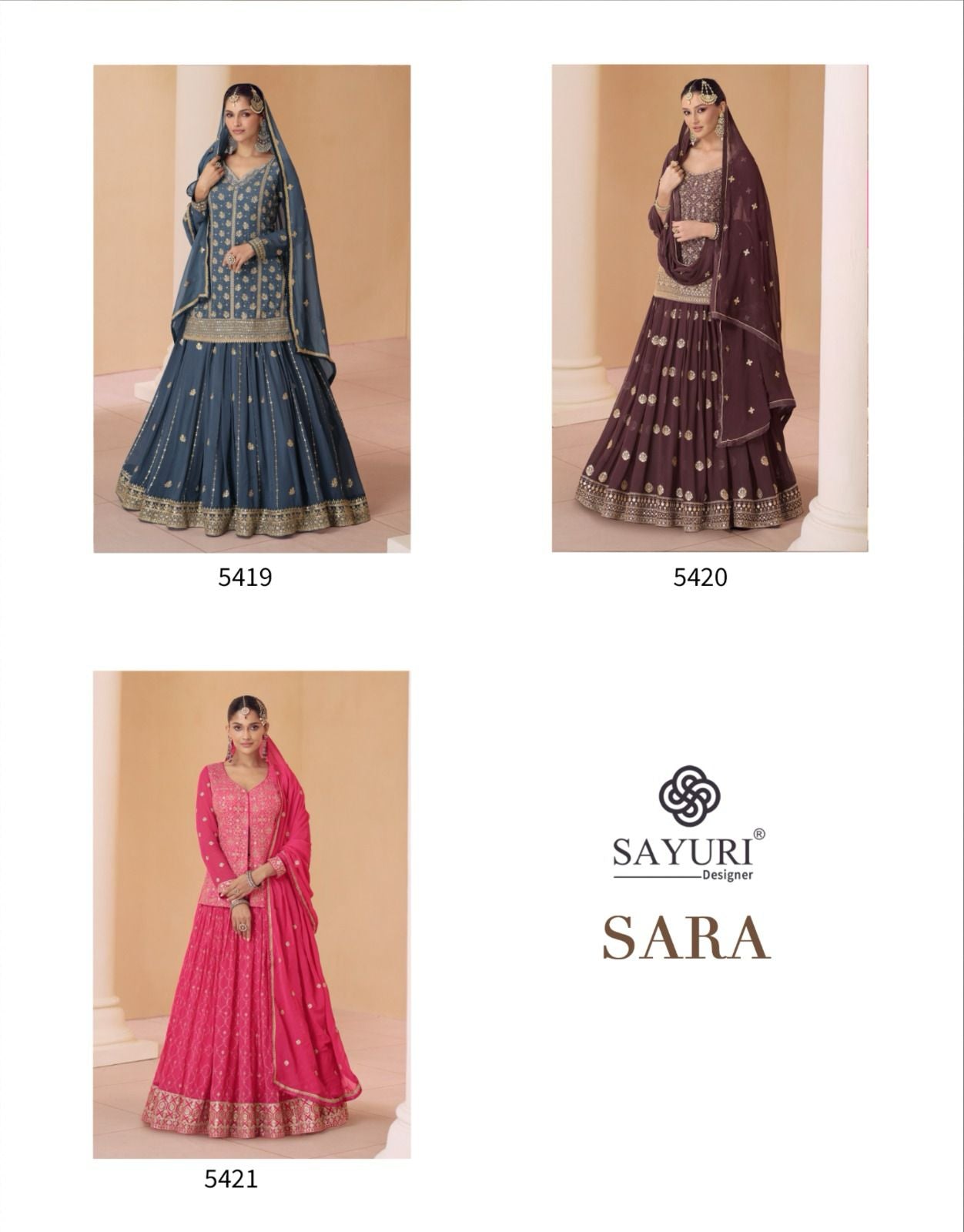 Sara Sayuri Georgette Readymade Skirt Style Suits