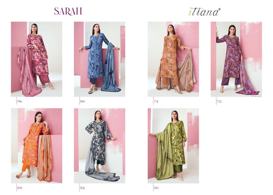 Sarah Itrana Muslin Plazzo Style Suits