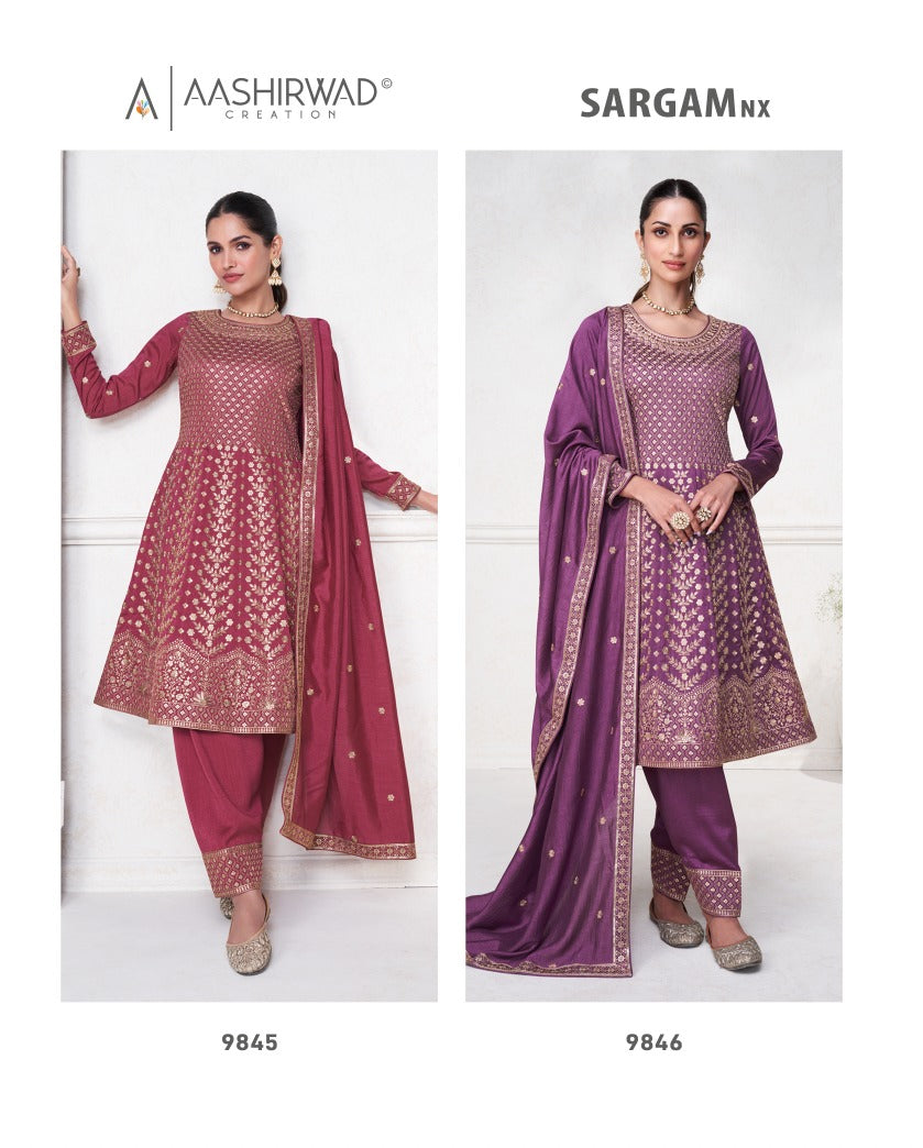 Sargam-Nx Aashirwad Creation Premium Silk Readymade Suits