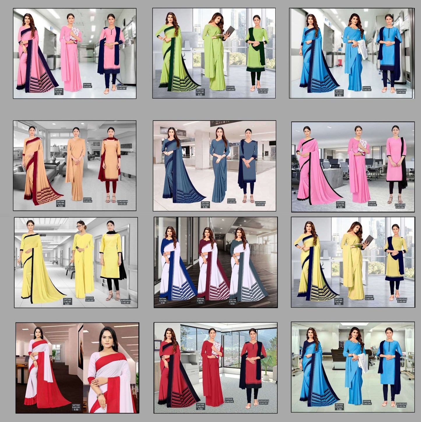 Satyam Bansi Fashion Uniform Sarees