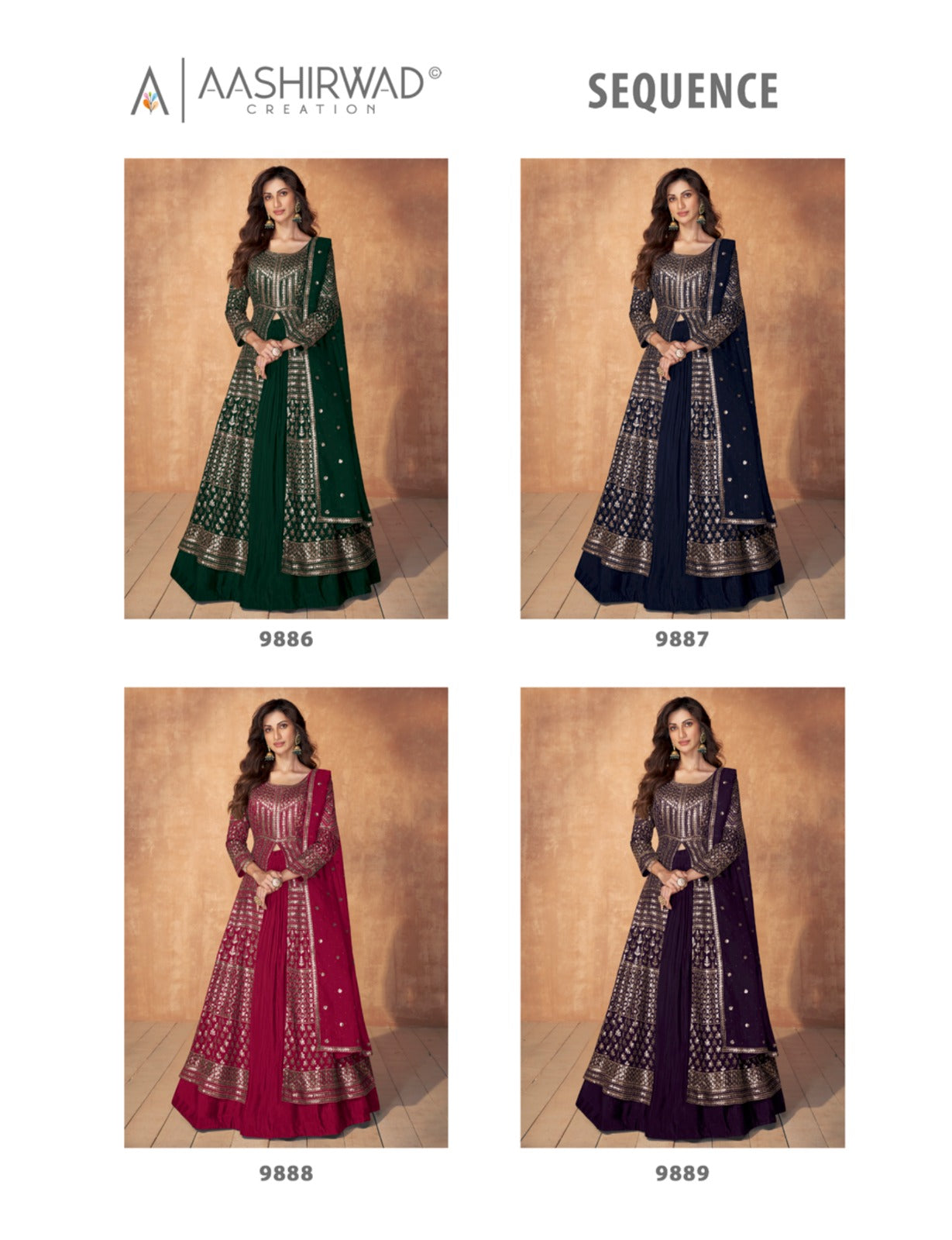 Sequnce Aashirwad Creation Georgette Readymade Suits