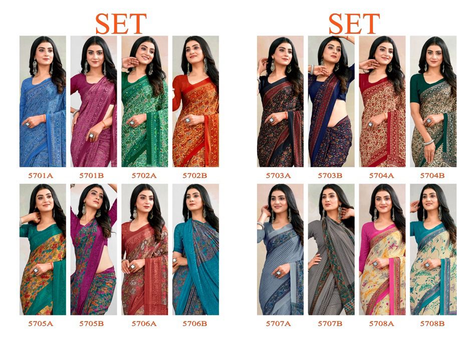 Set Sushma Crape Sarees