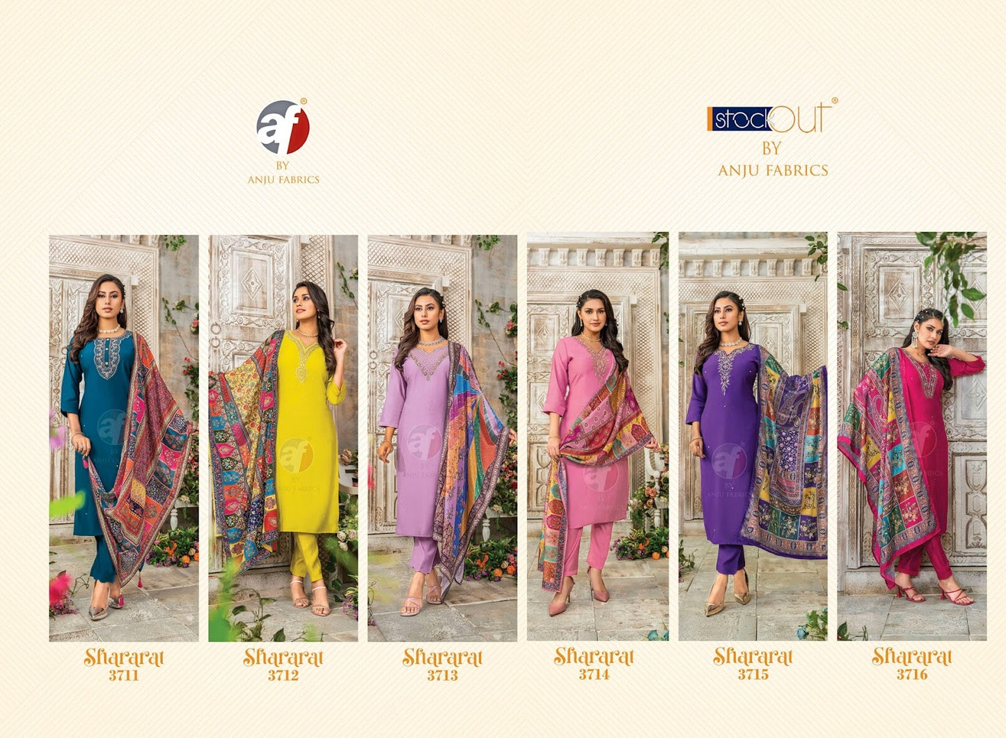 Shararat Vol 6 Af Viscose Modal Readymade Pant Style Suits