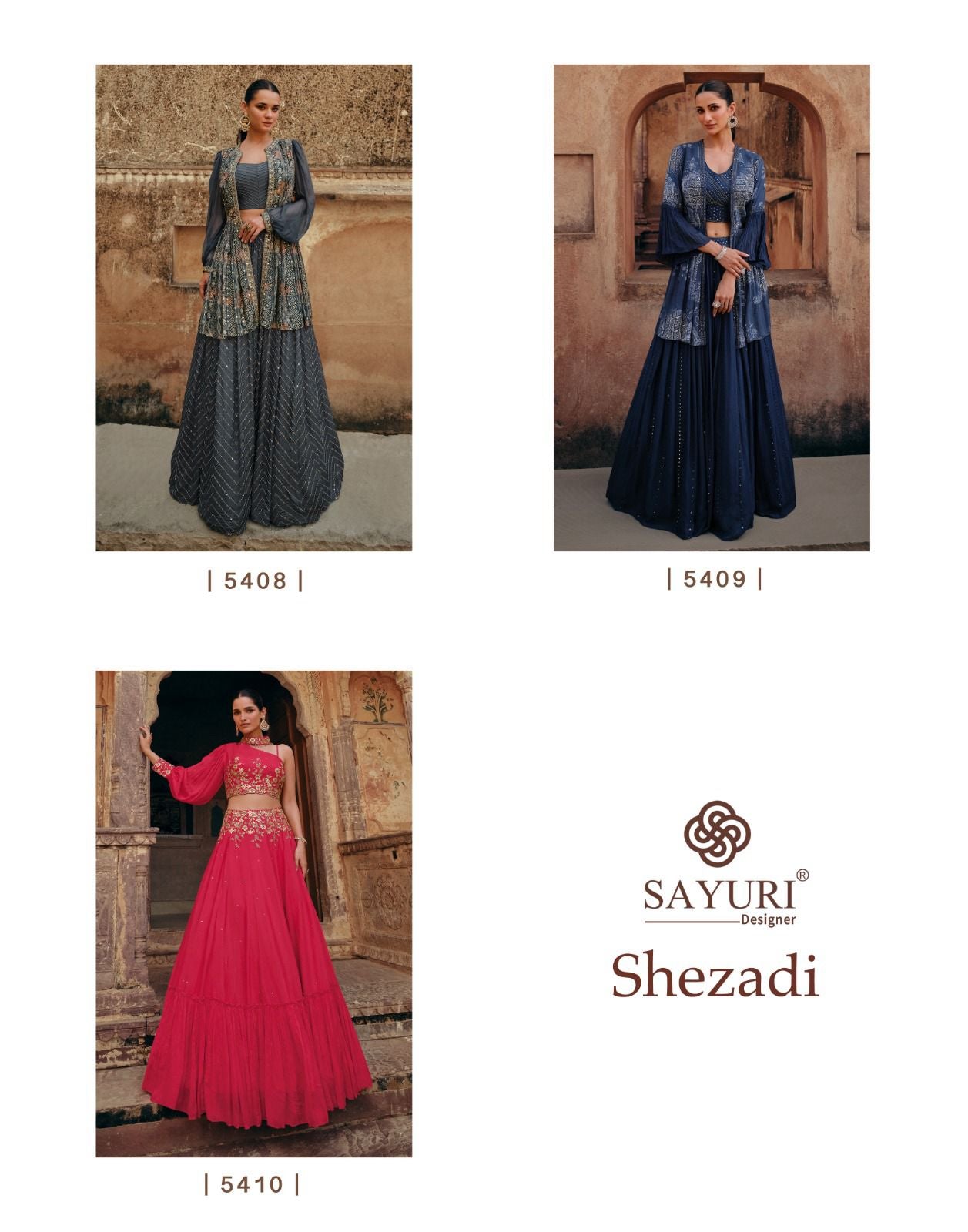 Shezadi Sayuri Chinon Silk Indo Western Pair
