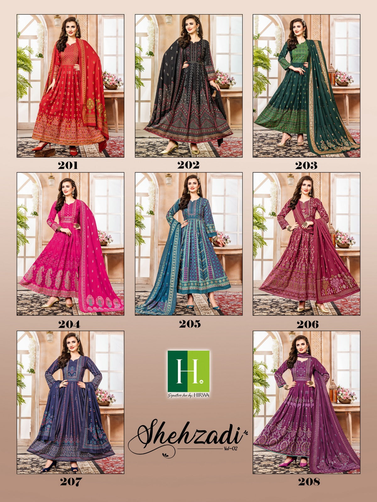 Shehzadi Vol 2 H Dot Rayon Slub Kurti Dupatta Set