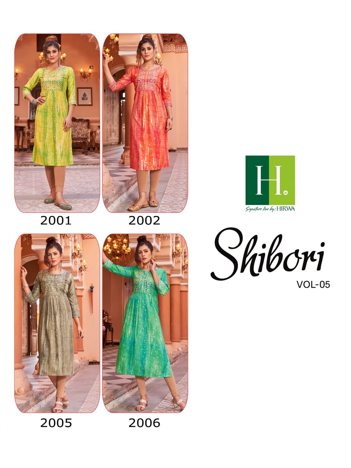 Shibori Vol 5 H Dot Rayon Naira Cut Kurtis