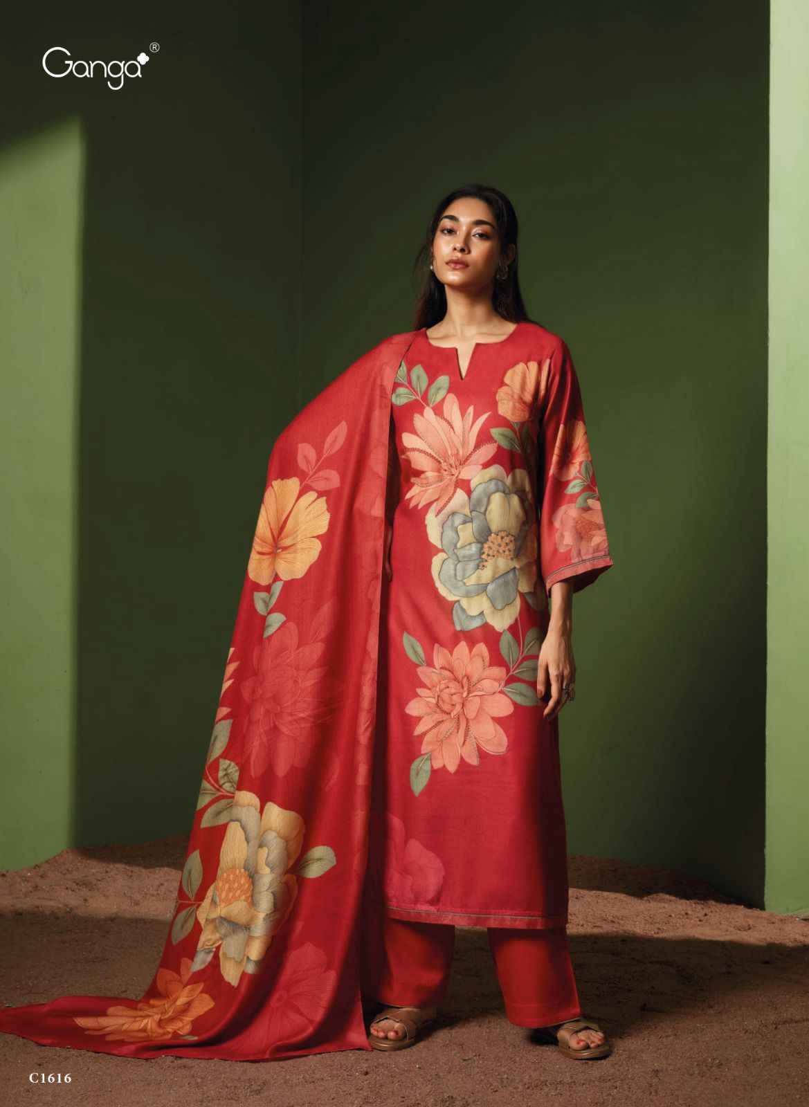 Shining Ganga Wool Pashmina Suits