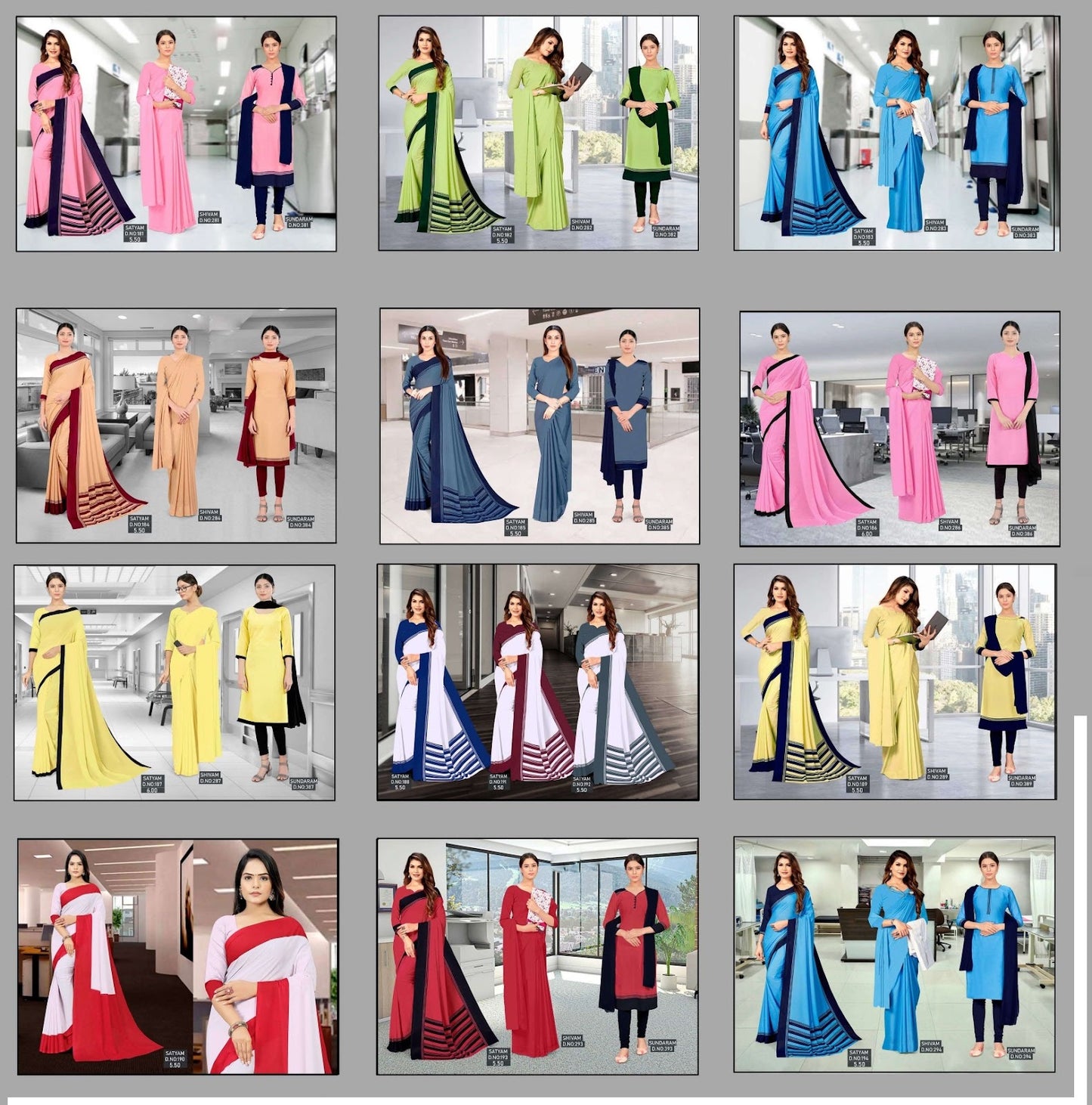 Shivam Bansi Fashion Uniform Sarees