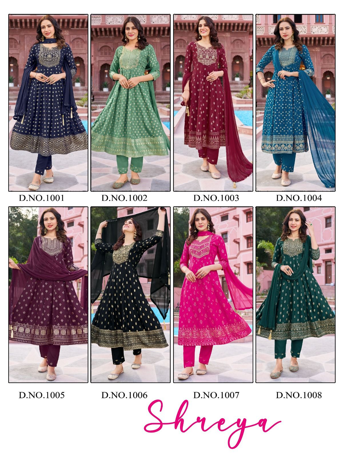 Shreya Blue Hills Rayon Readymade Pant Style Suits