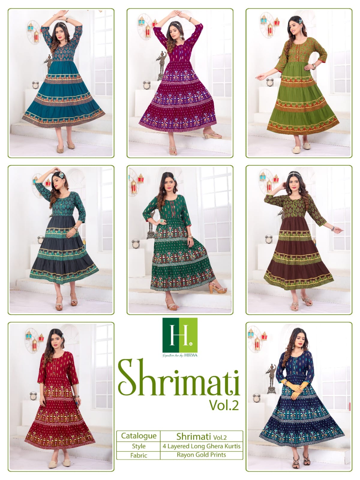 Shrimati Vol 2 H Dot Rayon Anarkali Kurtis
