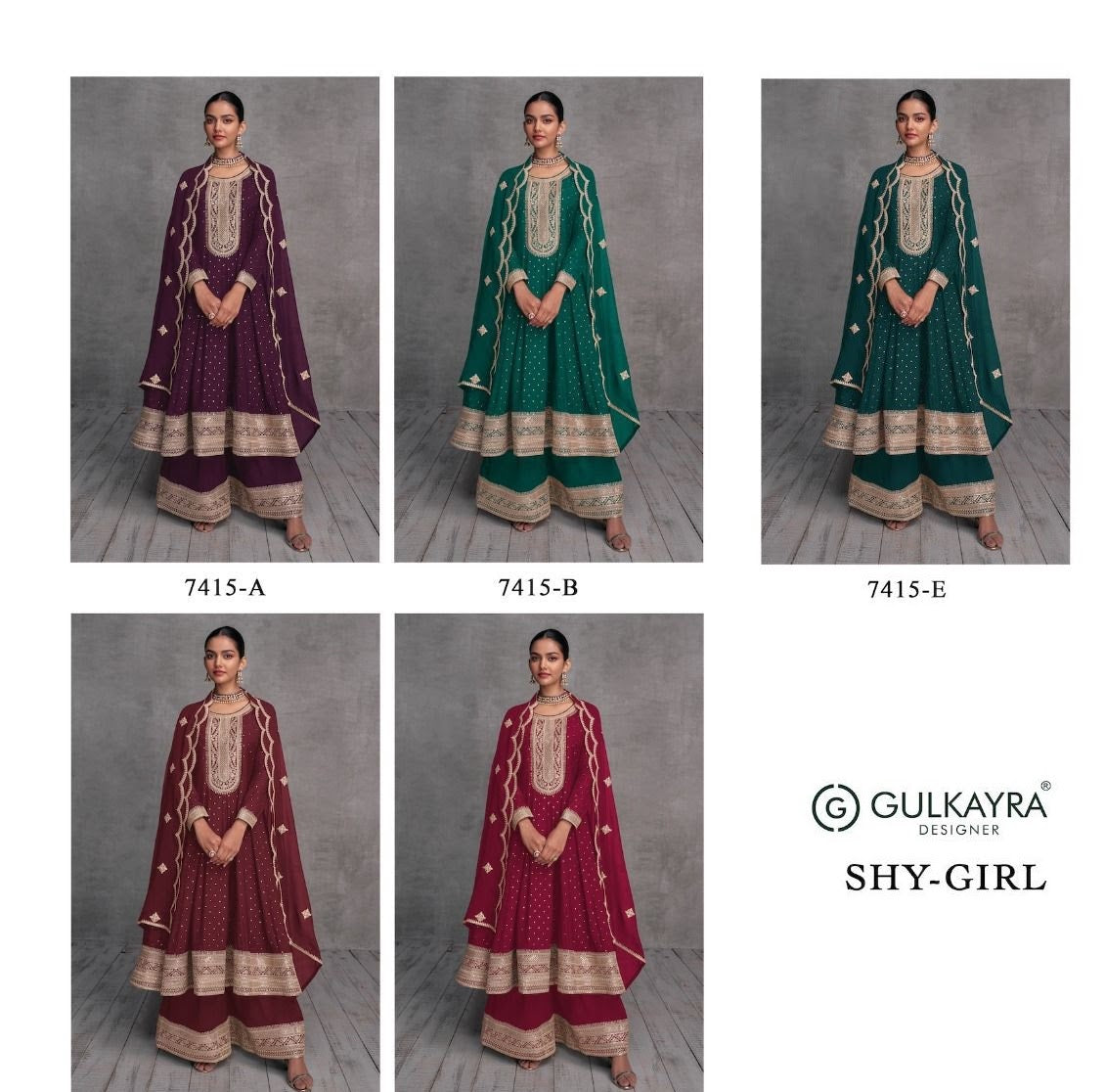 Shy Girl 7415 Gulkayra Designer Viscose Readymade Anarkali Suits