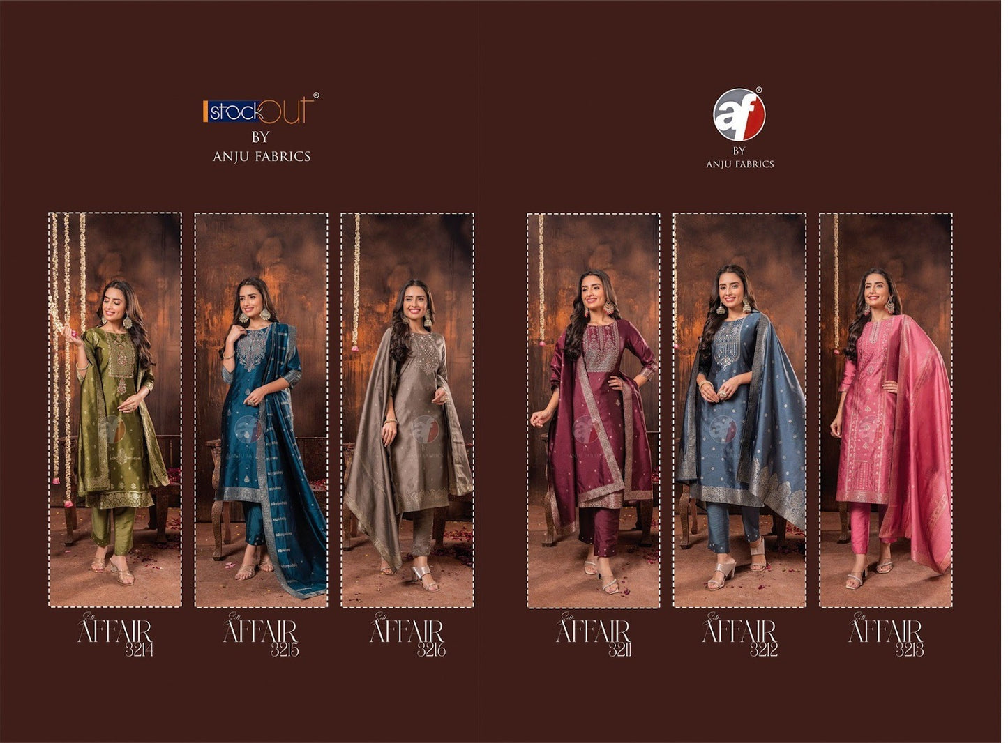 Silk Affair Vol 2 Af Banarasi Silk Readymade Pant Style Suits