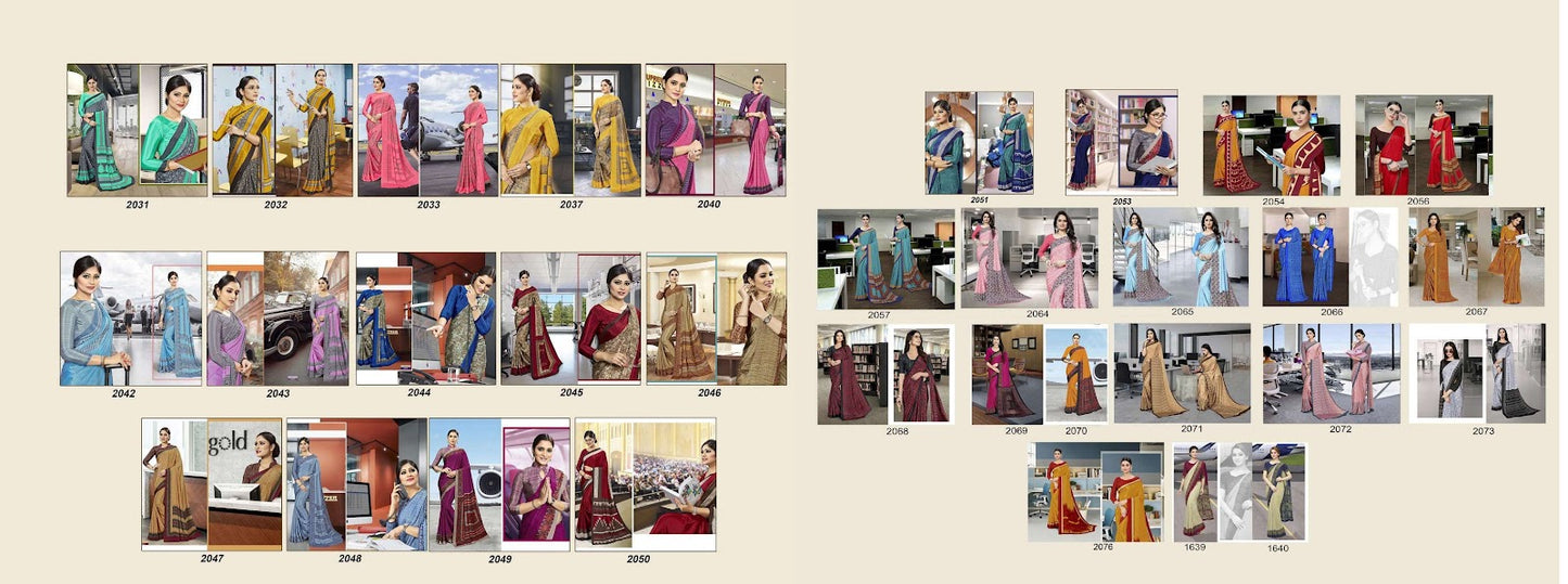 Silk Touch Bansi Fashion Crape Uniform Sarees