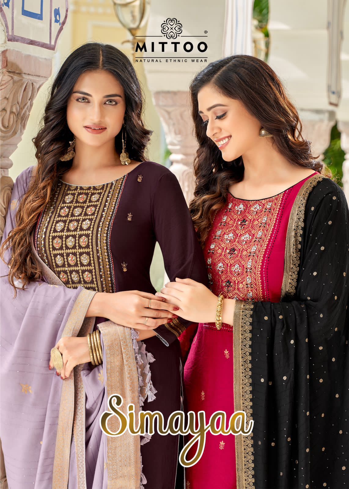 Simayaa Mittoo Viscose Weaving Readymade Pant Style Suits