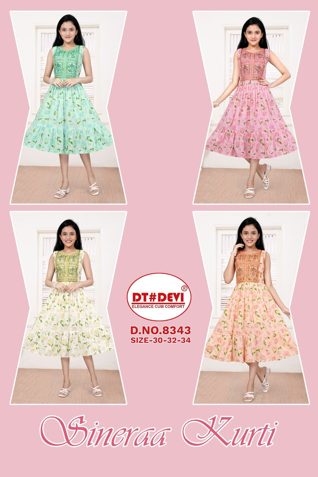Sineraa-8343 Dt Devi Cotton Girls Anarkali Kurti