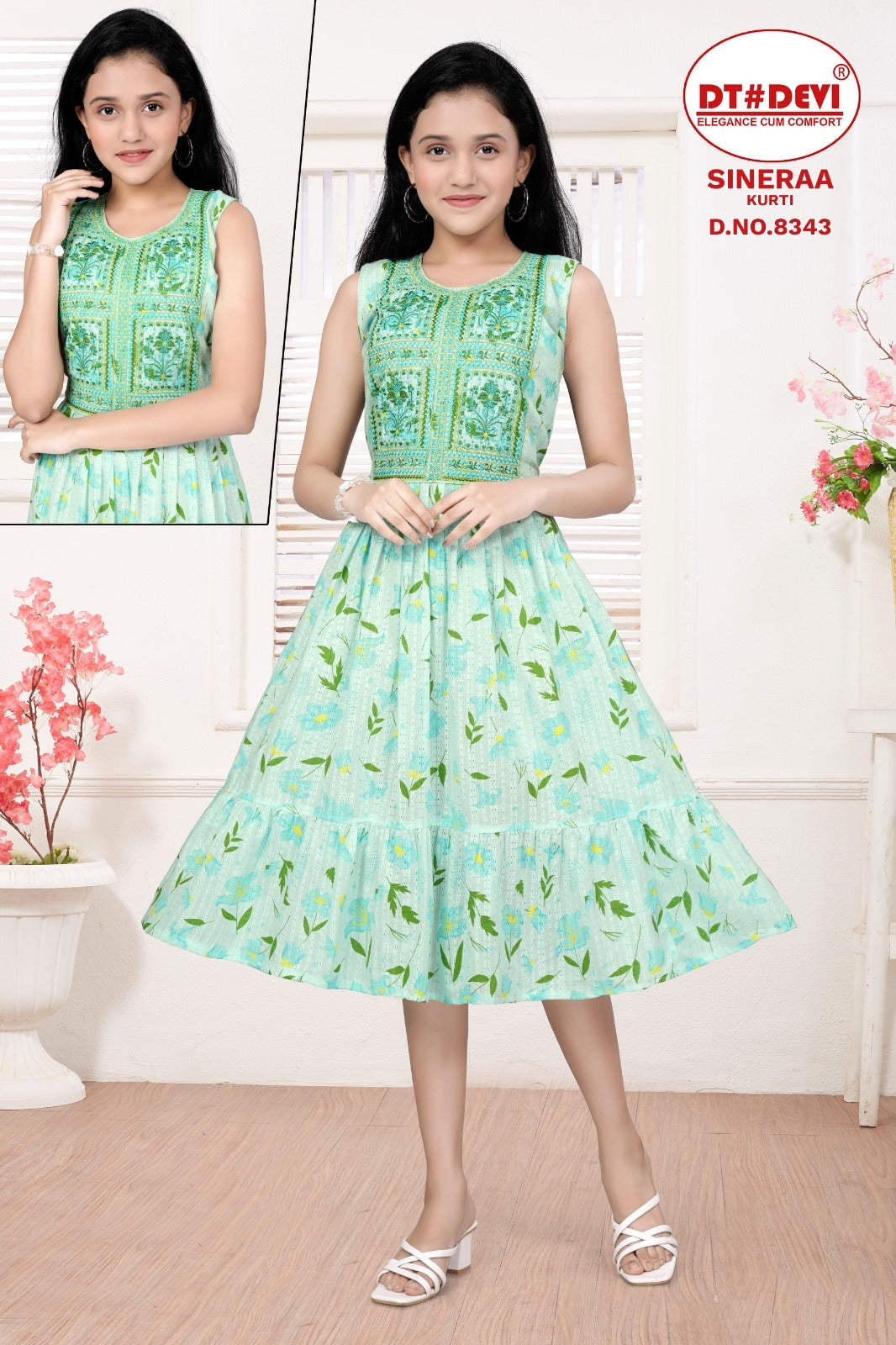 Sineraa-8343 Dt Devi Cotton Girls Anarkali Kurti