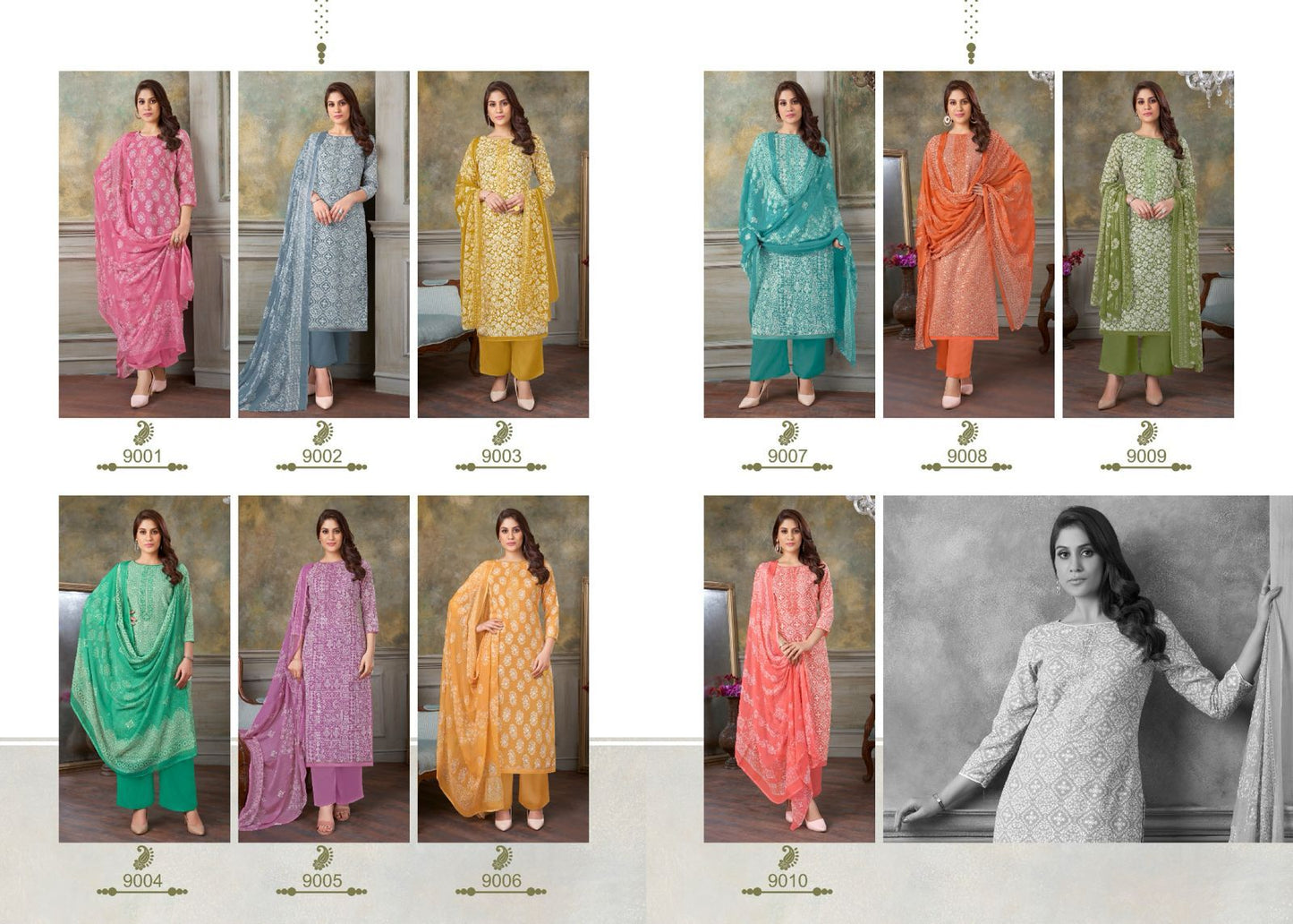 Soni Saloni Plus Vol 9 Salvi Fashion Cotton Slub Pant Style Suits