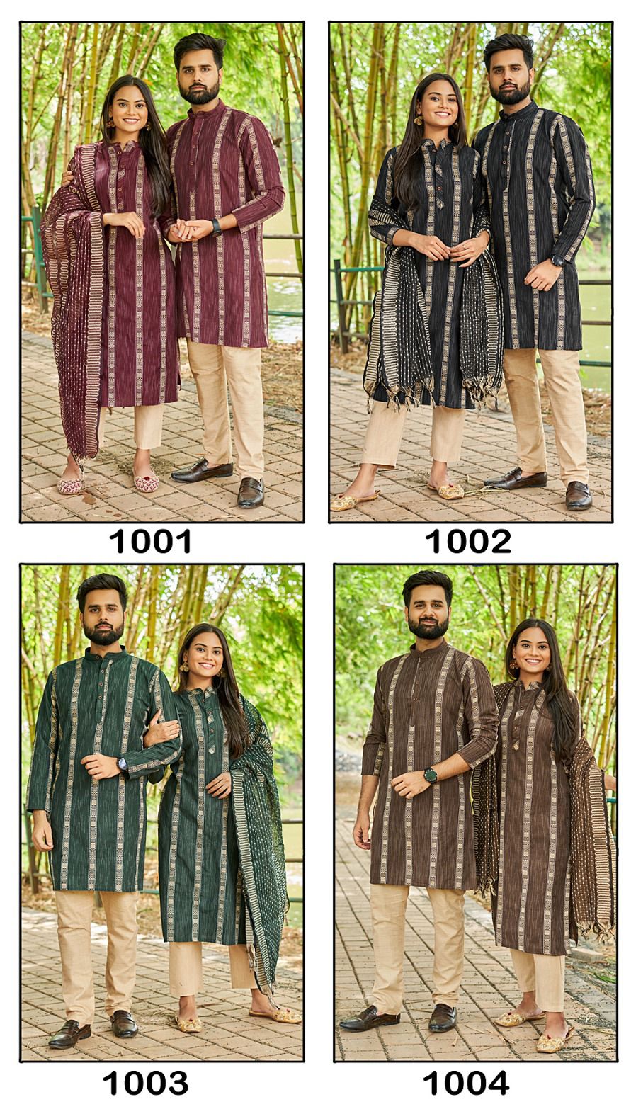 Soul Mates Bluehills Khadi Cotton Womens Mens Combo Set