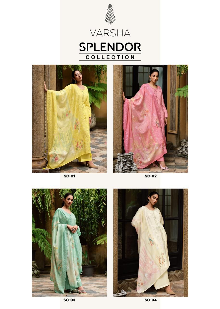 Splendor Varsha Fashions Cotton Pant Style Suits
