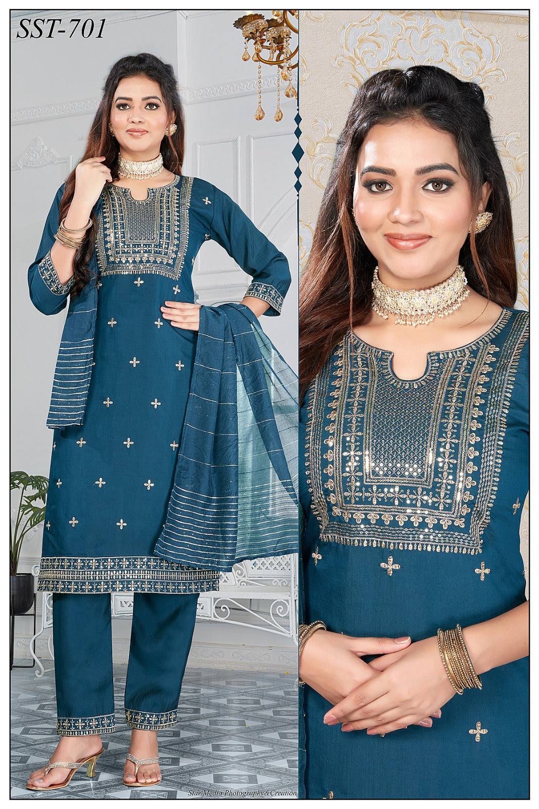 Sst701 Faith Lady Silk Readymade Pant Style Suits Kavya Style Plus