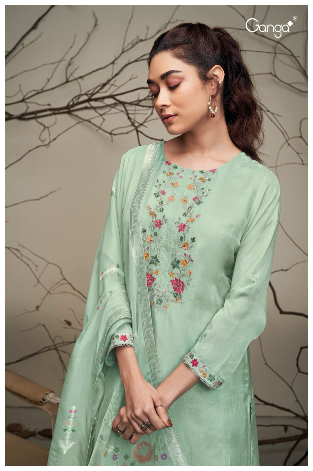 Stella 2243 Ganga Habutai Silk Plazzo Style Suits