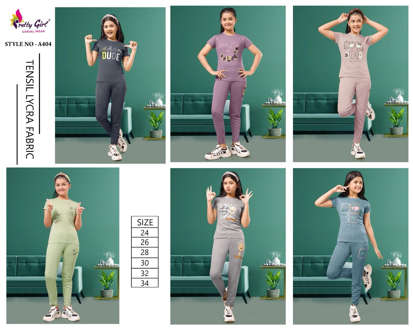 Style A404 Pretty Tencil Girls Night Suits