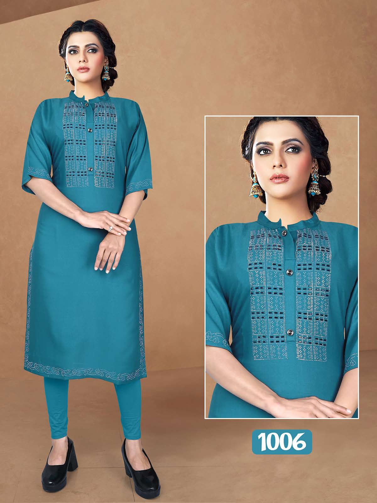 Stylish Stone Vol 1 Kavinay Rayon Slub Knee Length Kurtis