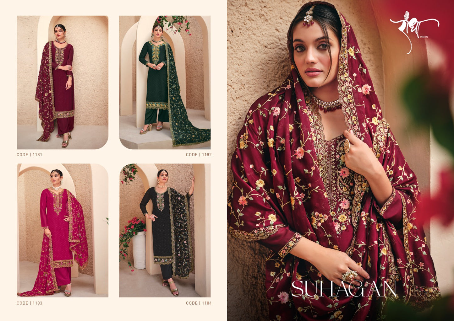 Suhagan Radha Trendz 2 Tone Pant Style Suits