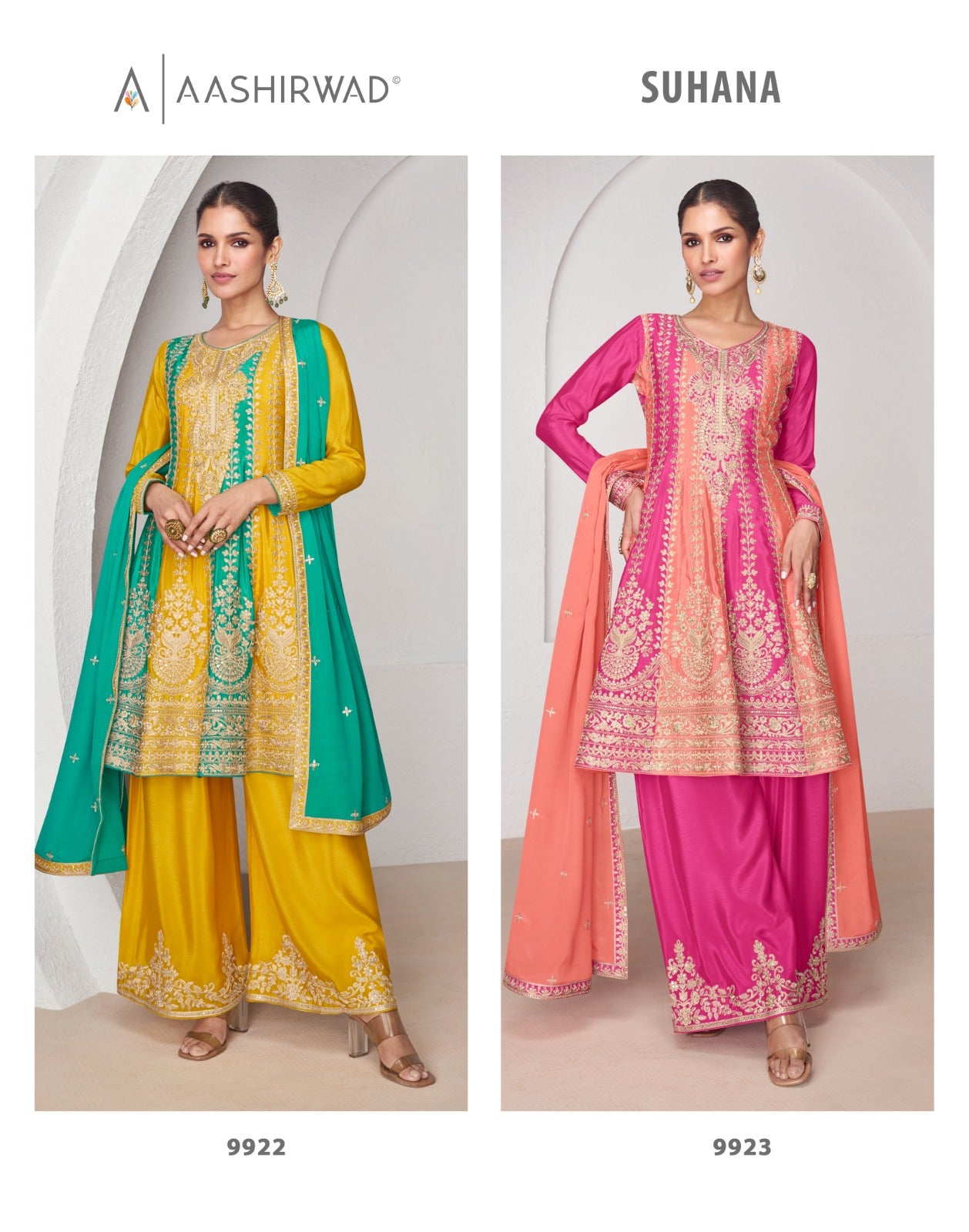 Suhana Aashirwad Creation Chinon Pakistani Readymade Suits