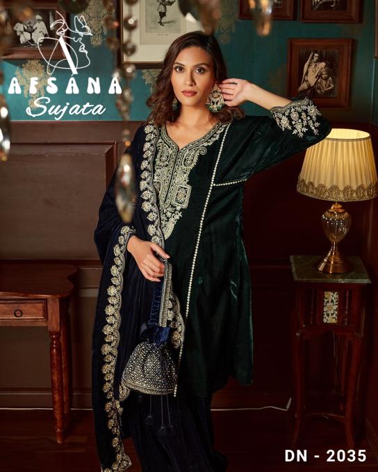 Sujata-2035 Afsana Readymade Velvet Suits