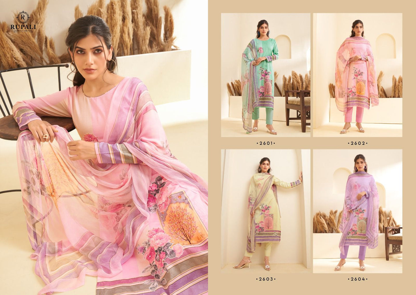 Summer Shades Rupali Jaam Satin Pant Style Suits