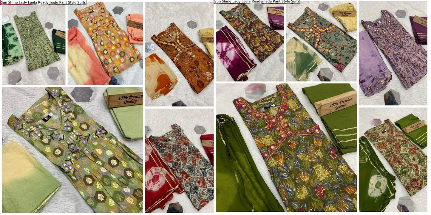 Sun Shine Lady Leela Muslin Readymade Pant Style Suits