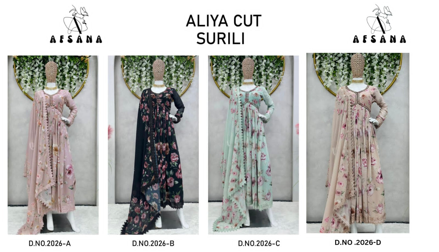 Surili Afsana Faux Georgette Readymade Pant Style Suits