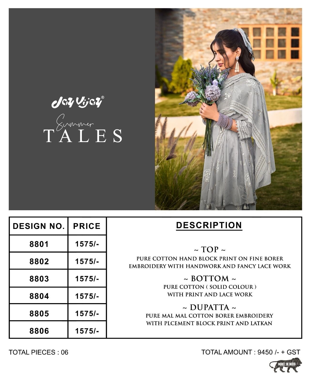 Tales Jay Vijay Cotton Pant Style Suits