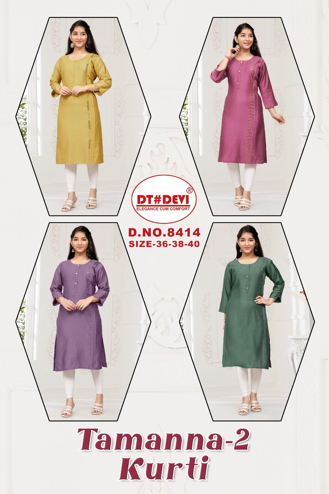 Tamanna Vol 2 Dt Devi Silk Slub Straight Cut Kurtis