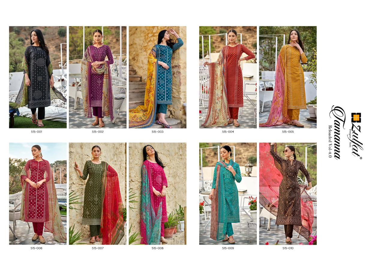 Tamanna Vol 4 Zulfat Designer Cotton Pant Style Suits