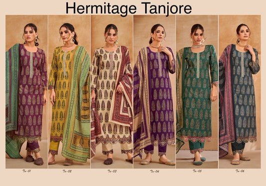 Tanjore Hermitage Clothing Cotton Pant Style Suits