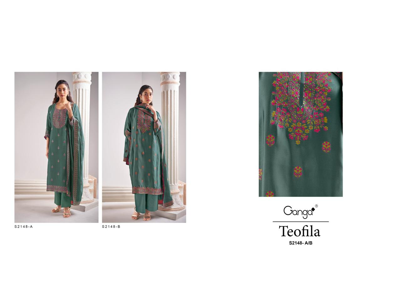 Teofila 2148 Ganga Silk Jacquard Plazzo Style Suits – Kavya Style Plus